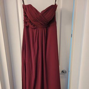 Bill Levkoff Chiffon dress,  size 14, Sangria